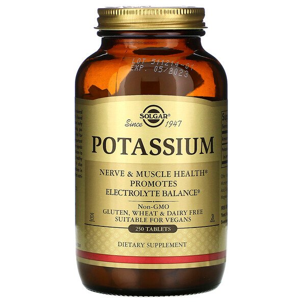Solgar, Potassium, 250 Tablets 1 Solgar, Potassium, 250 Tablets