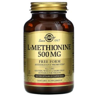 Solgar, L-Methionine, 500 mg, 90 Vegetable Capsules