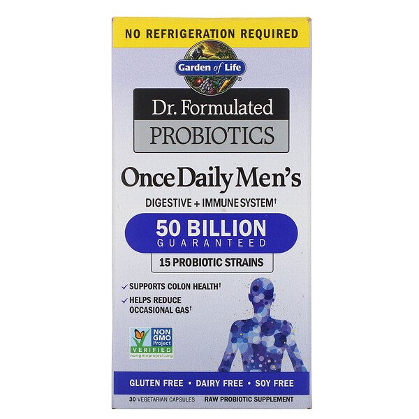 Garden of Life, Dr Garden of Life, Dr. Formulated Probiotics, Once Daily Men's, 50 Billion, 30 Vegetarian Capsules