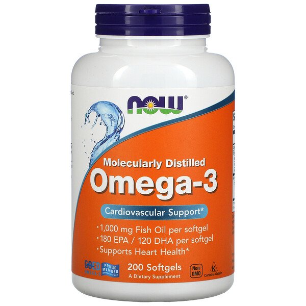 NOW Foods, Omega-3, 180 EPA /120 DHA, 200 Softgels 1 NOW Foods, Omega-3, 180 EPA /120 DHA, 200 Softgels