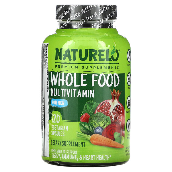 NATURELO, Whole Food Multivitamin for Men, 120 Vegetarian Capsules 1 NATURELO, Whole Food Multivitamin for Men, 120 Vegetarian Capsules