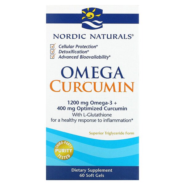 Nordic Naturals, Omega Curcumin, 1,250 mg, 60 Soft Gels 1 Nordic Naturals, Omega Curcumin, 1,250 mg, 60 Soft Gels