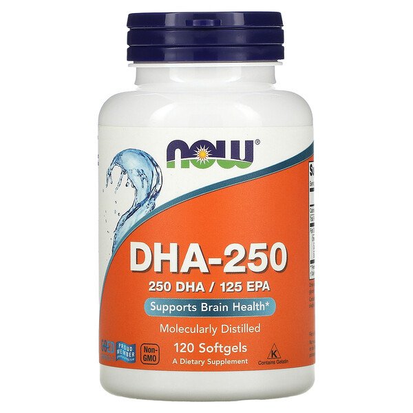 NOW Foods, DHA-250, 120 Softgels 1 NOW Foods, DHA-250, 120 Softgels