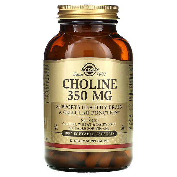 Solgar, Choline, 350 mg, 100 Vegetable Capsule 1 Solgar, Choline, 350 mg, 100 Vegetable Capsule