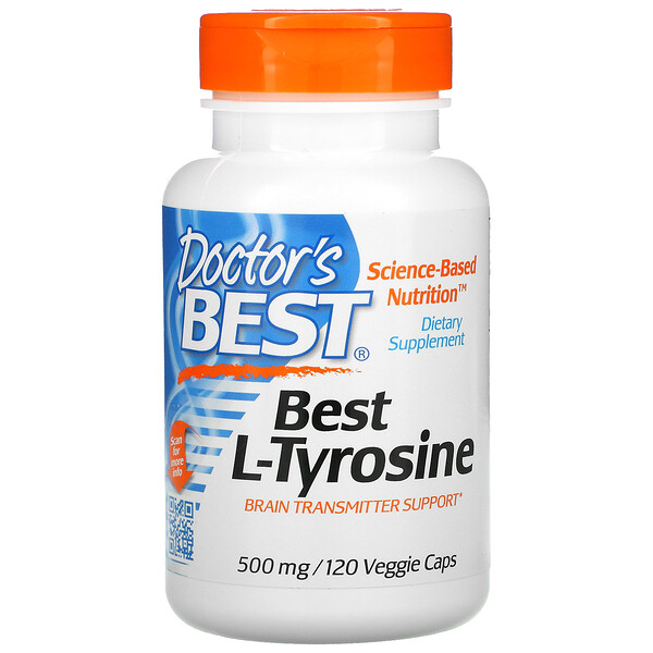 Doctor's Best, Best L-Tyrosine, 500 mg, 120 Veggie Caps 1 Doctor's Best, Best L-Tyrosine, 500 mg, 120 Veggie Caps