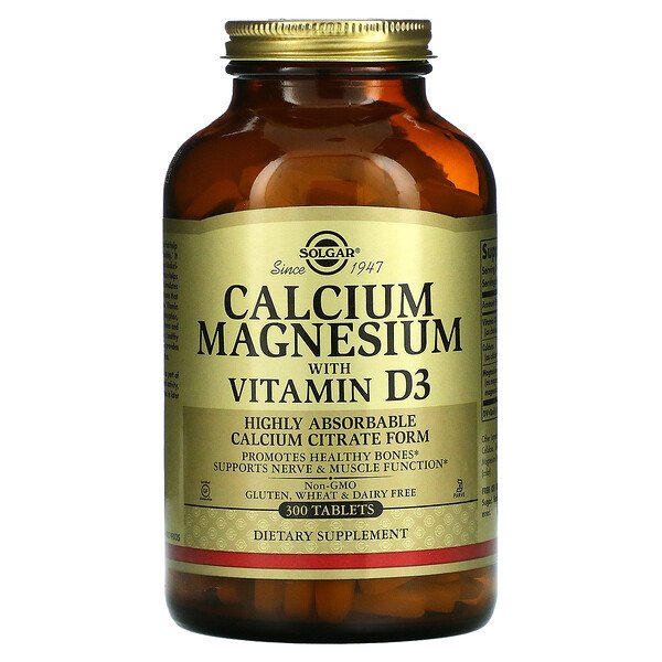 Solgar, Calcium Magnesium with Vitamin D3, 300 Tablets 1 Solgar, Calcium Magnesium with Vitamin D3, 300 Tablets