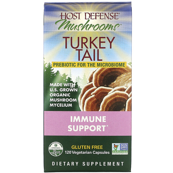 Fungi Perfecti, Host Defense, Mushrooms, Turkey Tail, Immune Support, 120 Vegetarian Capsules 1 Fungi Perfecti, Host Defense, Mushrooms, Turkey Tail, Immune Support, 120 Vegetarian Capsules