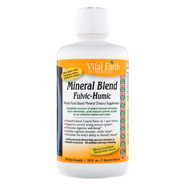 Vital Earth Minerals, Mineral Blend Fulvic-Humic, 32 fl oz (946 ml) 1 Vital Earth Minerals, Mineral Blend Fulvic-Humic, 32 fl oz (946 ml)