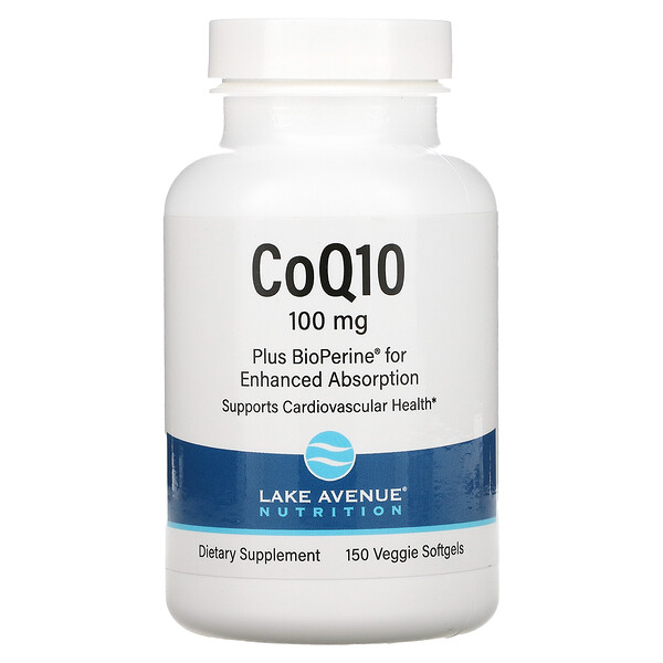 Lake Avenue Nutrition, CoQ10 with Bioperine, 100 mg, 150 Veggie ...