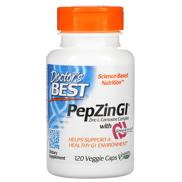 Doctor's Best, PepZin GI, ZincLCarnosine Complex, 120 Veggie