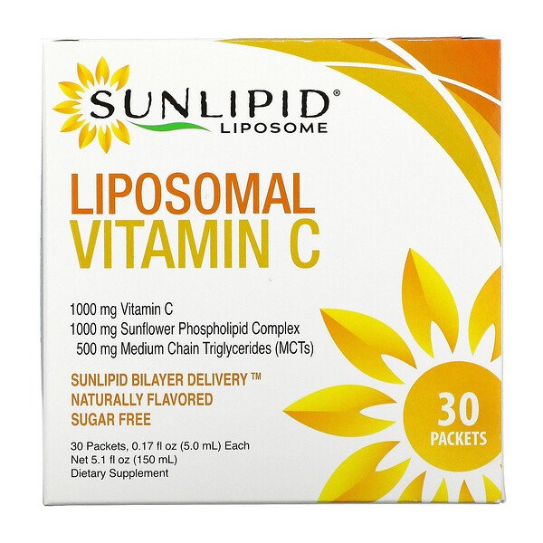 SunLipid, Liposomal Vitamin C, Naturally Flavored, 30 Packets, 0.17 oz
