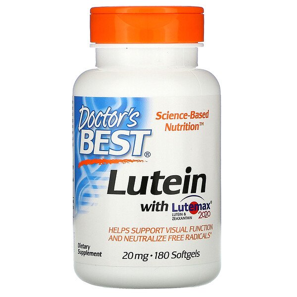 Doctor's Best, Lutein with Lutemax 2020, 20 mg, 180 Softgels 1 Doctor's Best, Lutein with Lutemax 2020, 20 mg, 180 Softgels