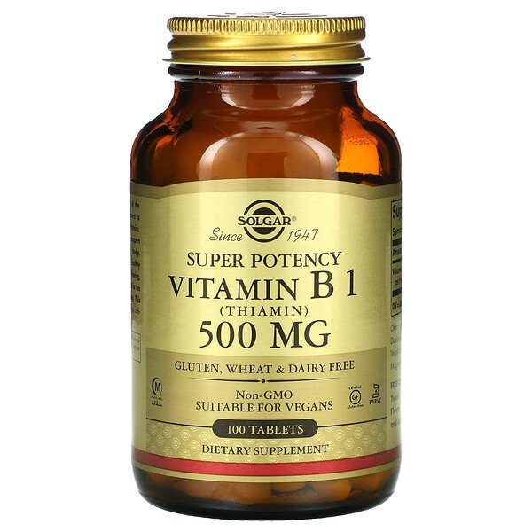 Solgar, Vitamin B1, 500 mg, 100 Tablets 1 Solgar, Vitamin B1, 500 mg, 100 Tablets