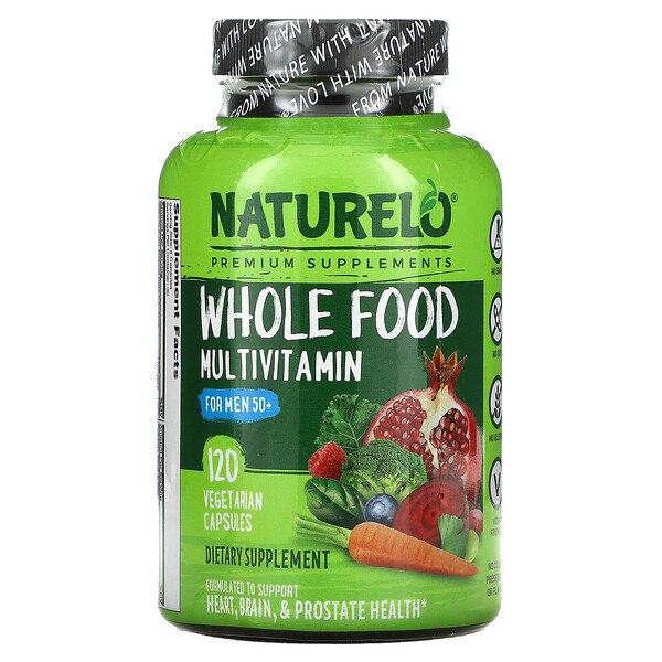 NATURELO, Whole Food Multivitamin for Men 50+, 120 Vegetarian Capsules 1 NATURELO, Whole Food Multivitamin for Men 50+, 120 Vegetarian Capsules