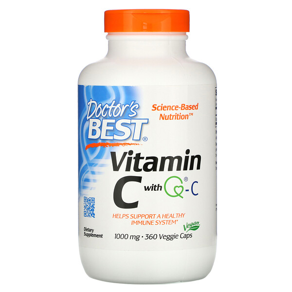 Doctor's Best, Vitamin C with Q-C, 1,000 mg, 360 Veggie Caps 1 Doctor's Best, Vitamin C with Q-C, 1,000 mg, 360 Veggie Caps