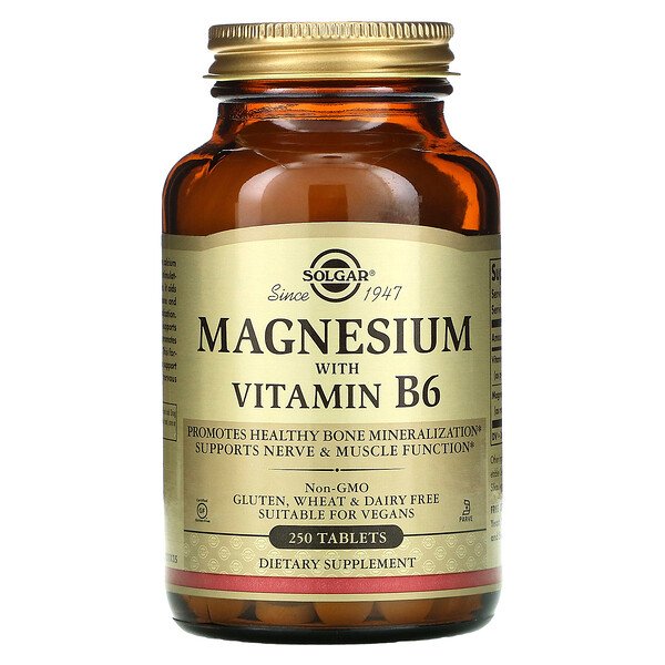 Solgar, Magnesium with Vitamin B6, 250 Tablets 1 Solgar, Magnesium with Vitamin B6, 250 Tablets