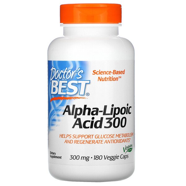 Doctor's Best, Alpha-Lipoic Acid 300, 300 mg, 180 Veggie Caps 1 Doctor's Best, Alpha-Lipoic Acid 300, 300 mg, 180 Veggie Caps