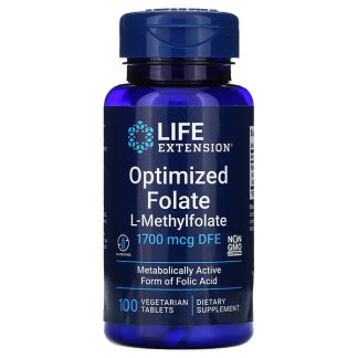 Life Extension, Optimized Folate, 1,700 mcg DFE, 100 Vegetarian Tablets