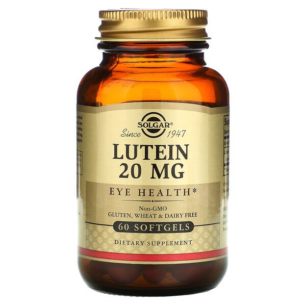 Solgar, Lutein, 20 mg, 60 Softgels 1 Solgar, Lutein, 20 mg, 60 Softgels