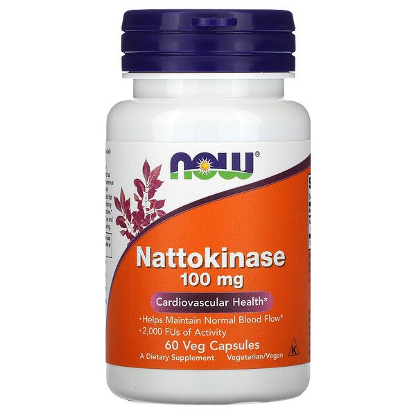 NOW Foods, Nattokinase, 100 mg, 60 Veg Capsules 1 NOW Foods, Nattokinase, 100 mg, 60 Veg Capsules