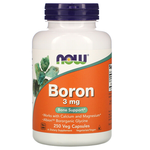 NOW Foods, Boron, 3 mg, 250 Veg Capsules 1 NOW Foods, Boron, 3 mg, 250 Veg Capsules