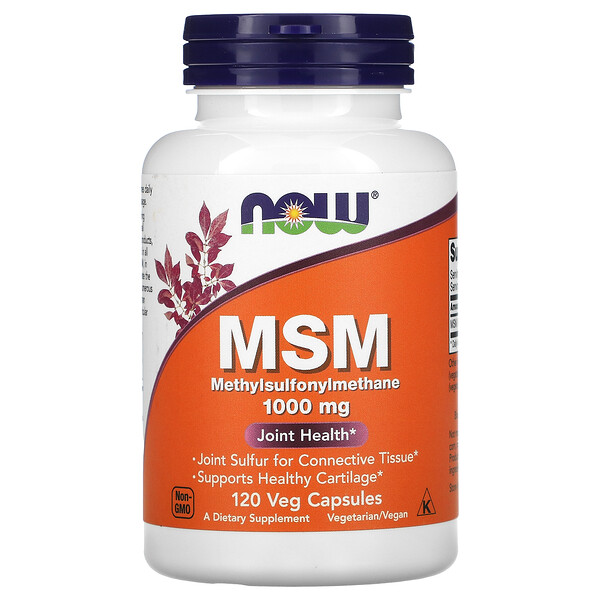 NOW Foods, MSM, Methylsulfonylmethane, 1,000 mg, 120 Veg Capsules 1 NOW Foods, MSM, Methylsulfonylmethane, 1,000 mg, 120 Veg Capsules