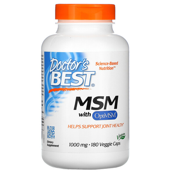 Doctor's Best, MSM with OptiMSM, 1,000 mg, 180 Veggie Caps 1 Doctor's Best, MSM with OptiMSM, 1,000 mg, 180 Veggie Caps