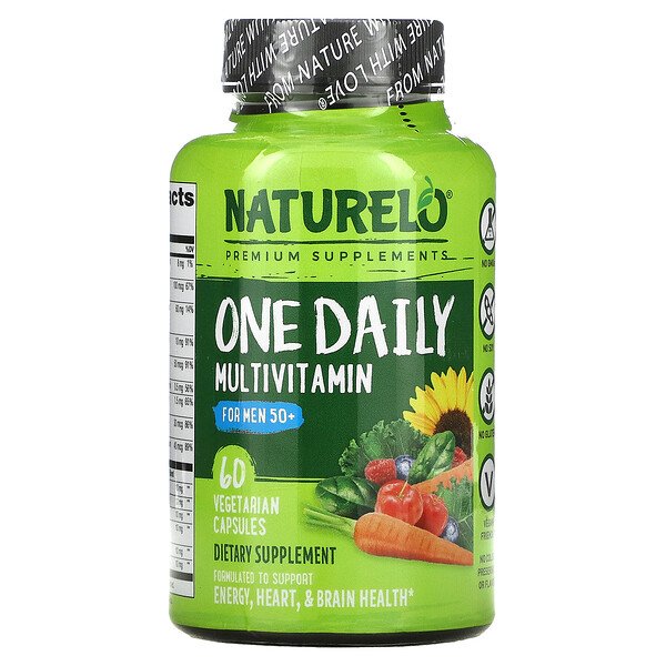NATURELO, One Daily Multivitamin for Men 50+, 60 Vegetarian Capsules 1 NATURELO, One Daily Multivitamin for Men 50+, 60 Vegetarian Capsules