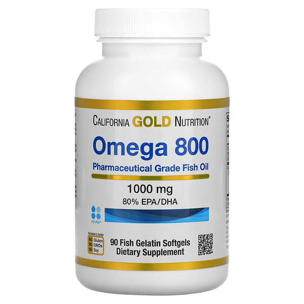 California Gold Nutrition, California Gold Nutrition, Omega 800 Pharmaceutical Grade Fish Oil, 80% EPA/DHA, Triglyceride Form, 1000 mg, 90 Fish Gelatin Softgels 1 California Gold Nutrition, California Gold Nutrition, Omega 800 Pharmaceutical Grade Fish Oil, 80% EPA/DHA, Triglyceride Form, 1000 mg, 90 Fish Gelatin Softgels