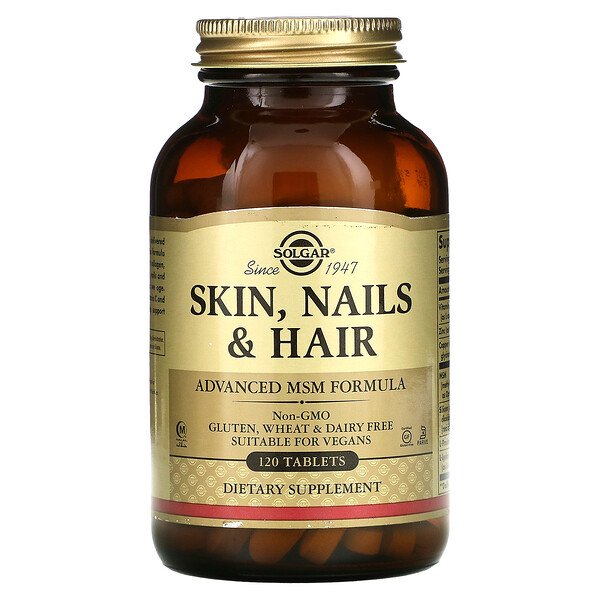 Solgar, Skin, Nails & Hair, Advanced MSM Formula, 120 Tablets