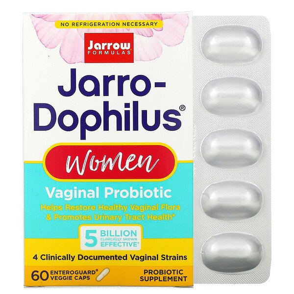 Jarrow Formulas, Jarro-Dophilus Women, Vaginal Probiotic, 5 Billion, 60 Enteroguard Veggie Caps 1 Jarrow Formulas, Jarro-Dophilus Women, Vaginal Probiotic, 5 Billion, 60 Enteroguard Veggie Caps