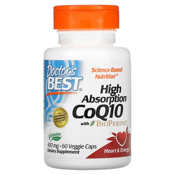 Doctor's Best, High Absorption CoQ10 with BioPerine, 400 mg, 60 Veggie Caps 1 Doctor's Best, High Absorption CoQ10 with BioPerine, 400 mg, 60 Veggie Caps