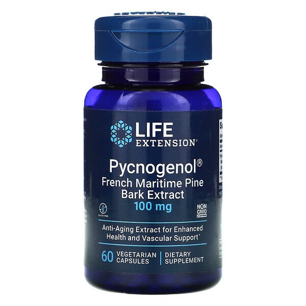 Life Extension, Pycnogenol, French Maritime Pine Bark Extract, 100 mg ...