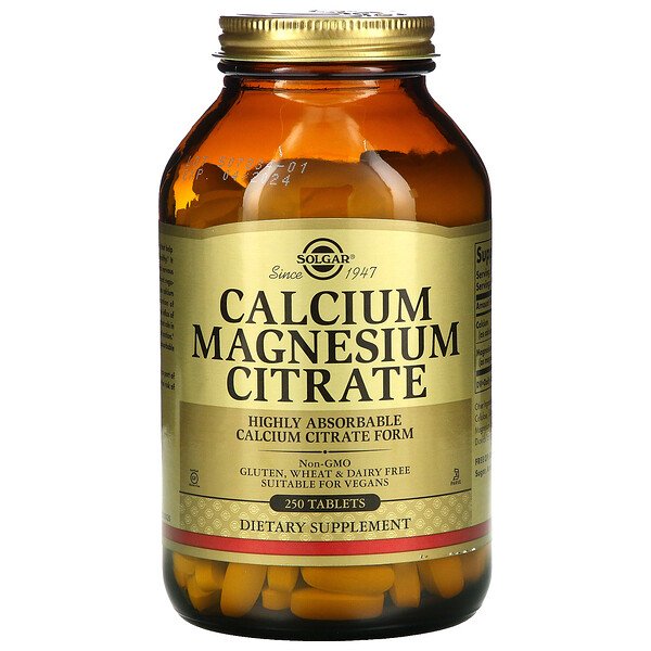 Solgar, Calcium Magnesium Citrate, 250 Tablets 1 Solgar, Calcium Magnesium Citrate, 250 Tablets