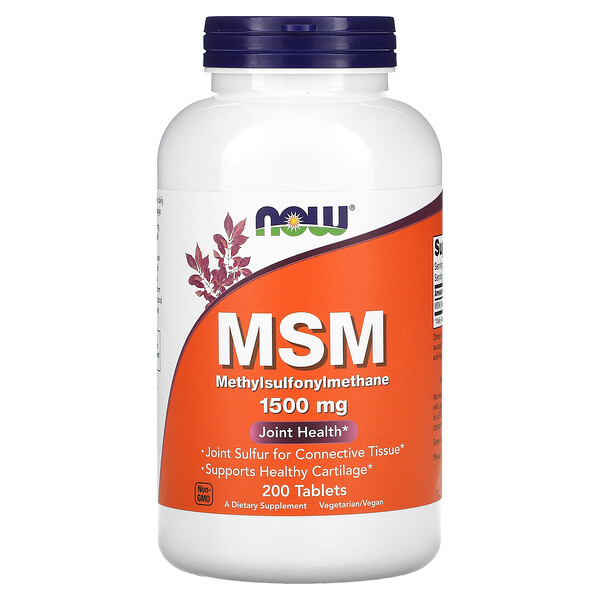 NOW Foods, MSM, 1,500 mg, 200 Tablets 1 NOW Foods, MSM, 1,500 mg, 200 Tablets