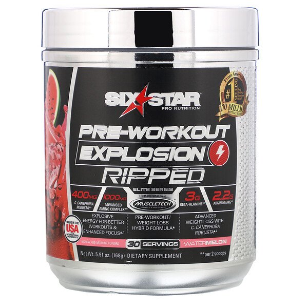 Six Star, PreWorkout Explosion, Ripped, Watermelon, 5.91 oz (168 g