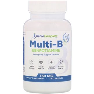 Benfotiamine Inc., Multi-B Benfotiamine Neuropathy Support Formula, 150 mg, 120 Capsules