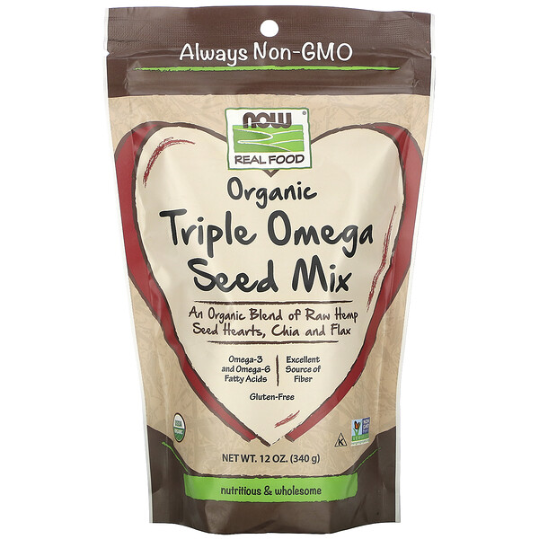 NOW Foods, Real Food, Organic Triple Omega Seed Mix, 12 oz (340 g) 1 NOW Foods, Real Food, Organic Triple Omega Seed Mix, 12 oz (340 g)