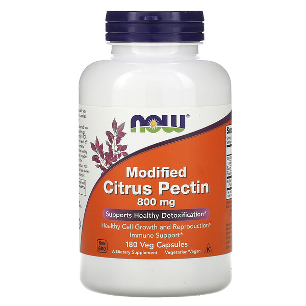 NOW Foods, Modified Citrus Pectin, 800 mg, 180 Veg Capsules 1 NOW Foods, Modified Citrus Pectin, 800 mg, 180 Veg Capsules