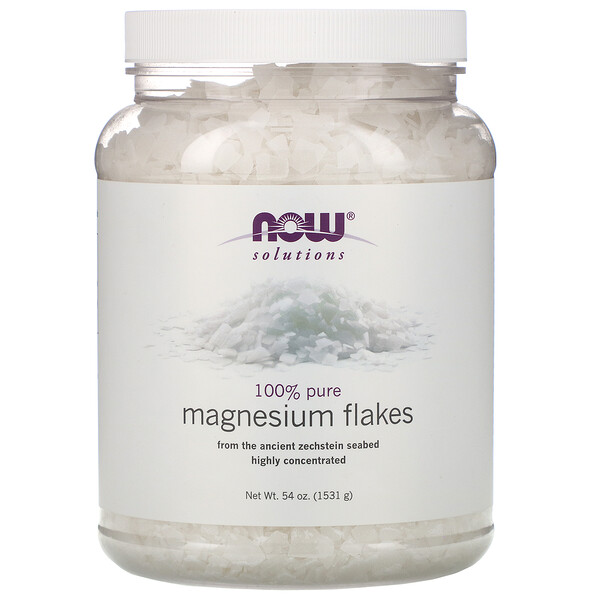 NOW Foods, Solutions, Magnesium Flakes, 100% Pure, 3 NOW Foods, Solutions, Magnesium Flakes, 100% Pure, 3.37 lbs (1531 g)