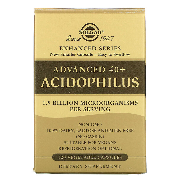 Solgar, Advanced 40+ Acidophilus, 120 Vegetable Capsules 1 Solgar, Advanced 40+ Acidophilus, 120 Vegetable Capsules
