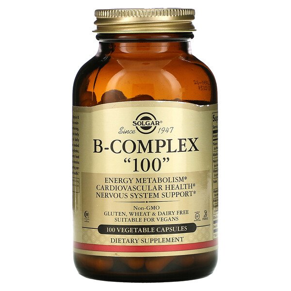 Solgar, B-Complex "100", 100 Vegetable Capsules 1 Solgar, B-Complex "100", 100 Vegetable Capsules