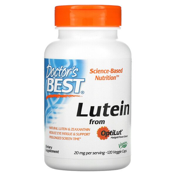 Doctor's Best, Lutein from OptiLut, 10 mg, 120 Veggie Caps 1 Doctor's Best, Lutein from OptiLut, 10 mg, 120 Veggie Caps