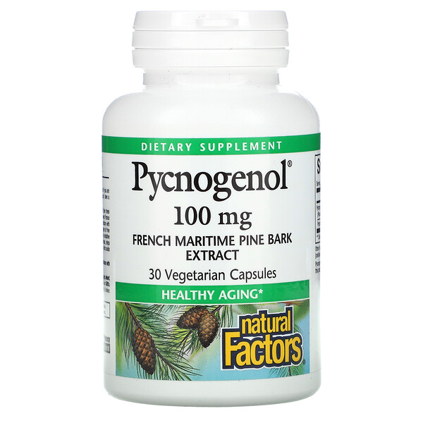 Natural Factors, Pycnogenol, 100 mg, 30 Vegetarian Capsules 1 Natural Factors, Pycnogenol, 100 mg, 30 Vegetarian Capsules