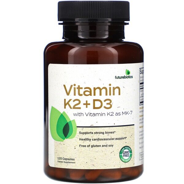 FutureBiotics, Vitamin K2 + D3 with Vitamin K2 as MK7, 120