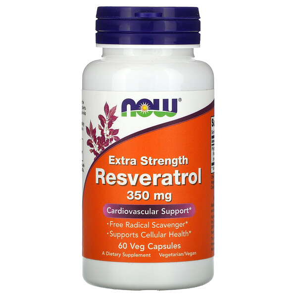 NOW Foods, Extra Strength Resveratrol, 350 mg, 60 Veg Capsules 1 NOW Foods, Extra Strength Resveratrol, 350 mg, 60 Veg Capsules