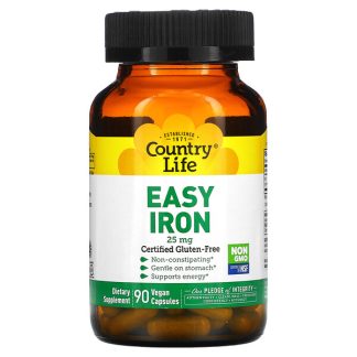 Country Life, Easy Iron, 25 mg, 90 Vegan Capsules