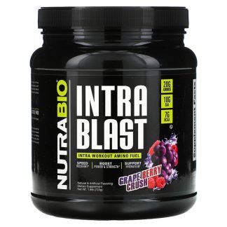 NutraBio Labs, Intra Blast, Intra Workout Amino Fuel, Grape Berry Crush, 1.6 lb (722 g)