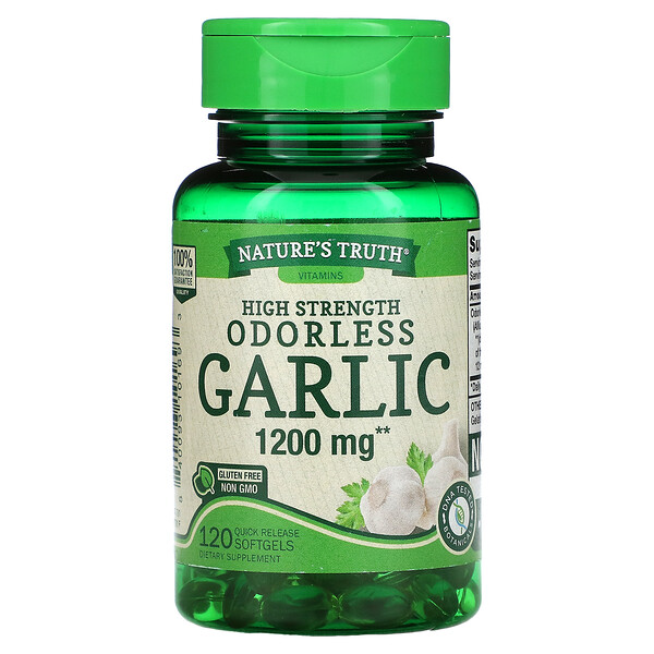 Nature's Truth, High Strength Odorless Garlic, 1,200 mg, 120 Quick Release Softgels 1 Nature's Truth, High Strength Odorless Garlic, 1,200 mg, 120 Quick Release Softgels