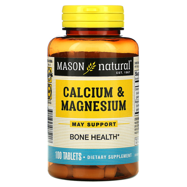 Mason Natural, Calcium & Magnesium, 100 TabletsSingapore